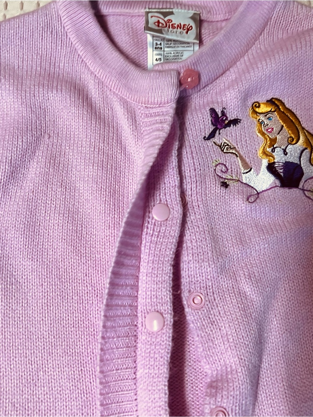 Vintage Y2K Disney Store Princess Aurora Sleeping Beauty Knit Cardigan Sweater - Picture 8 of 11